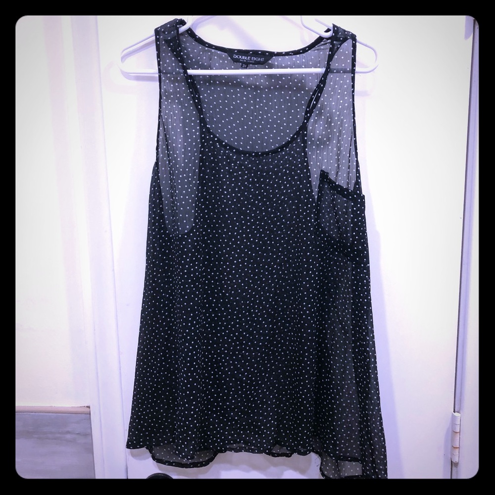Sheer Polka Dot Top 3X